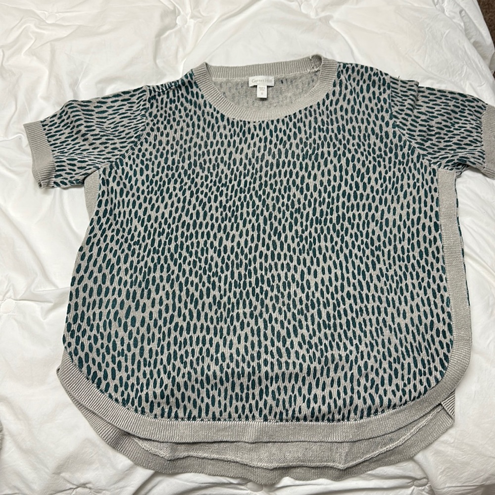 Garnet hill linen short sleeve sweater